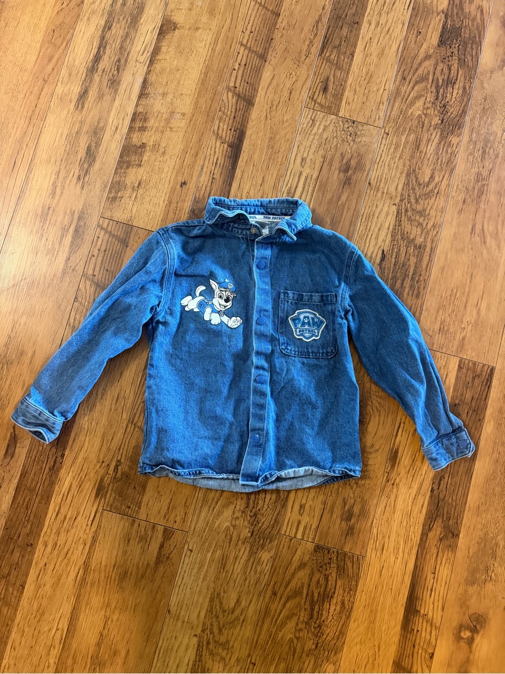 Paw Patrol Kids Blue Denim Jacket with Character Patches Gender Neutral